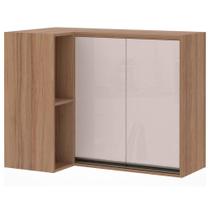 Armario de Cozinha Aereo de Canto 2 Portas 2 Nichos MDP 73x95x53cm Luciane Cozinha Mel