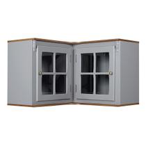 Armário de Cozinha Aéreo de Canto Hannover de Madeira com 2 Portas de Vidro - M550708V