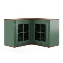 Armário de Cozinha Aéreo de Canto Hannover de Madeira com 2 Portas de Vidro - M550708V