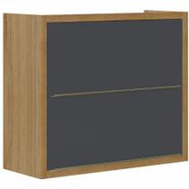 Armário de Cozinha Aéreo Duplo Aramóveis Paola com 2 portas e largura de 80 cm carvalho Grafite