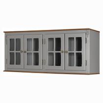 Armário de Cozinha Aéreo Hannover de Madeira 160 cm com 4 Portas de Vidro - M550702V