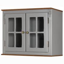 Armário de Cozinha Aéreo Hannover de Madeira 80 cm com 2 Portas de Vidro - M550700V80 Armário de Cozinha Aéreo Hannover de Madeira 80 cm com 2 Portas de Vidro - M550700V80