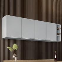 Armário de Cozinha Aéreo Nevada com Nicho 180cm 4 Portas Cinza Claro - Lumil Armário de Cozinha Aéreo Nevada com Nicho 180cm 4 Portas Cinza Claro - Lumil