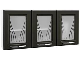 Armário de Cozinha Aéreo Triplo Telasul Star New Branco/Preto