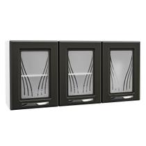 Armário de Cozinha Aéreo Triplo Telasul Star New Branco/Preto