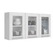 Armário de cozinha aério itatiaia 3 portas com vidro luce branco-bonequinha móveis