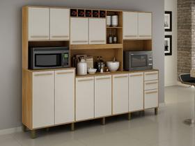 Armario de cozinha Agata 13 portas 2 gavetas Valdemoveis Cinamomo Off