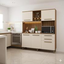 Armário De Cozinha ÁGATA 160cm Compacto Com Balcão Multiuso