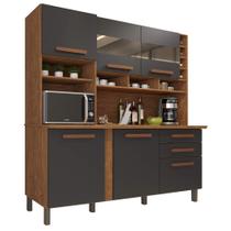 Armário de Cozinha Alexia 6 Portas 2 Gavetas Imop Cor Cinamomo Grafite Armário de Cozinha Alexia 6 Portas 2 Gavetas Imop Cor Cinamomo Grafite