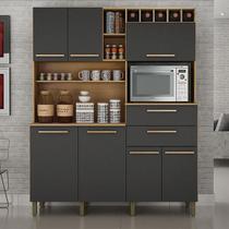 Armário de Cozinha Ambiente Monte Rey Cinamomo Grafite - Valdemóveis Armário de Cozinha Ambiente Monte Rey Cinamomo Grafite - Valdemóveis