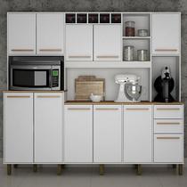 Armário de Cozinha Ambiente Petra Branco Cinamomo - Valdemóveis Armário de Cozinha Ambiente Petra Branco Cinamomo - Valdemóveis