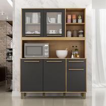 Armário de Cozinha Ambiente Rubi Cinamomo Grafite - Valdemóveis