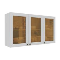 Armário de Cozinha Americana Aéreo 120cm 3 Portas com Vidros Multimóveis CR20488 Armário de Cozinha Americana Aéreo 120cm 3 Portas com Vidros Multimóveis CR20488