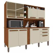 Armário de Cozinha Antonela 8 Portas 2 Gavetas Imop Cor Cinamomo Off White Armário de Cozinha Antonela 8 Portas 2 Gavetas Imop Cor Cinamomo Off White