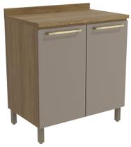 Armário de Cozinha Balcão 2 Portas 80cm com Tampo e Pés M623 Botanic Kappesberg