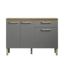 Armário de Cozinha Balcão 3 Portas 1 Gaveta Toscana 120cm Armário de Cozinha Balcão 3 Portas 1 Gaveta Toscana 120cm