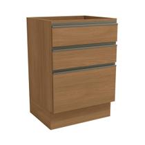 Armário de Cozinha Balcão 60cm 3 Gavetas G743 Maxxi Canela Kappesberg