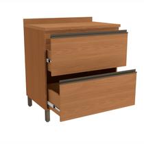 Armário de Cozinha Balcão 80cm 2 Gavetões com Tampo e Pés Maxxi Canela Kappesberg