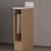 Armário de Cozinha Balcão Nicho Toalheiro 20cm com Tampo e Rodapé Copacabana Móvel na Caixa