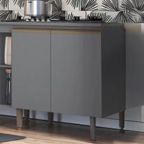 Armário de Cozinha Balcão para Cooktop 80cm 2 Portas com Tampo Nero Móvel na Caixa Armário de Cozinha Balcão para Cooktop 80cm 2 Portas com Tampo Nero Móvel na Caixa