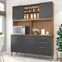 Armário De Cozinha Bela Completo Com 2 Gavetas 5 Portas E Nichos Compacto