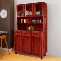 Armário de Cozinha Bergen Madeira Maciça 6 Portas 3 Gavetas com Vidro Mel - Pnr Móveis Armário de Cozinha Bergen Madeira Maciça 6 Portas 3 Gavetas com Vidro Mel - Pnr Móveis