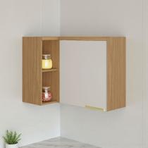 Armário de Cozinha Canto 1 Porta 100% MDF Dobradiças Slow Motion New Porto Itatiaia