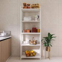 Armário de Cozinha com 3 prateleiras e sapatas plásticas nos pés - Branco