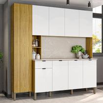 Armário de Cozinha com Balcão Palais 9 Portas 1 Gaveta Freijó/Artico - Pnr Móveis