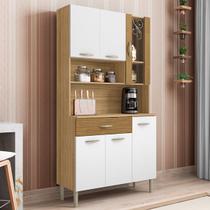 Armário de Cozinha com Balcão Star 6 Portas 1 Gaveta com Vidro Ripado 3d Freijó/Supremo - Pnr Móveis