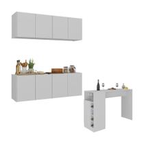 Armário de Cozinha com Bancada Americana/Mesa Gourmet Multimóveis MP2202