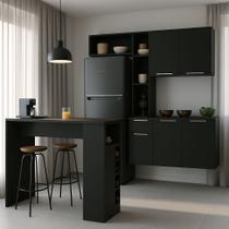 Armário de Cozinha com Bancada Americana Mesa Gourmet Sofia Multimóveis MP2195