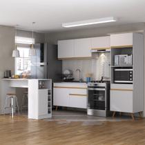 Armário de Cozinha com Bancada/Mesa Gourmet Veneza Multimóveis MP2174
