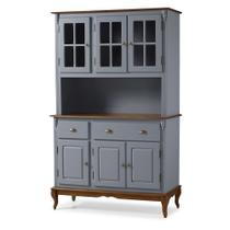 Armário de Cozinha com Cristaleira de Vidro e Madeira Hannover com 6 Portas e 2 Gavetas - M560804 Armário de Cozinha com Cristaleira de Vidro e Madeira Hannover com 6 Portas e 2 Gavetas - M560804