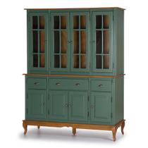 Armário de Cozinha com Cristaleira de Vidro e Madeira Hannover com 8 Portas 3 Gavetas - M560806 Armário de Cozinha com Cristaleira de Vidro e Madeira Hannover com 8 Portas 3 Gavetas - M560806