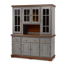 Armário de Cozinha com Cristaleira de Vidro e Madeira Manchester com 8 Portas 3 Gavetas e 1 Nicho - M52049