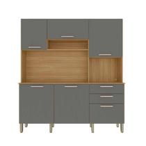 Armário de Cozinha com espaço para microondas nicho e 6 Portas Ferrara Kits Paraná