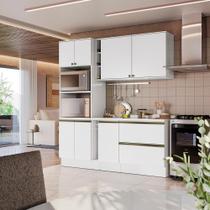 Armário de Cozinha Compacta 100% MDF 205cm Branco Celeste Kappesberg Armário de Cozinha Compacta 100% MDF 205cm Branco Celeste Kappesberg