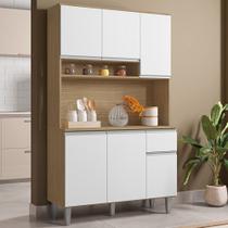 Armário de Cozinha Compacta 105cm Marcia Amêndoa/Branco - AJL Móveis