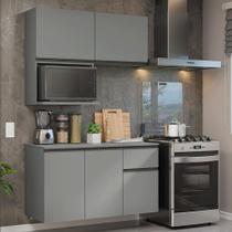 Armário De Cozinha Compacta 120 Cm Suspensa Cinza Nice Madesa 06