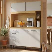 Armário de Cozinha Compacta 120cm Parisi P11 Damasco/Off White - Mpozenato Armário de Cozinha Compacta 120cm Parisi P11 Damasco/Off White - Mpozenato