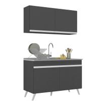Armário De Cozinha Compacta 120cm Veneza Multimóveis V2141 Preto/branco Preto/branco Armário De Cozinha Compacta 120cm Veneza Multimóveis V2141 Preto/branco Preto/branco