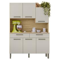 Armário de Cozinha Compacta 132cm Stella Freijó/Soft Z06 - Mpozenato Armário de Cozinha Compacta 132cm Stella Freijó/Soft Z06 - Mpozenato