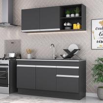 Armário de Cozinha Compacta 150cm com Rodapé Veneza Multimóveis V2114 Armário de Cozinha Compacta 150cm com Rodapé Veneza Multimóveis V2114