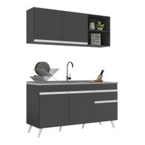 Armário De Cozinha Compacta 150cm Veneza Multimóveis V2142 Preto/branco Preto/branco Armário De Cozinha Compacta 150cm Veneza Multimóveis V2142 Preto/branco Preto/branco