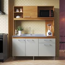 Armário de Cozinha Compacta 151,5cm 4 Portas 1 Gaveta Gabinete Pia Multimóveis CR20284