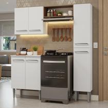 Armário de Cozinha Compacta 156 cm Branco Emilly Madesa 02 Armário de Cozinha Compacta 156 cm Branco Emilly Madesa 02
