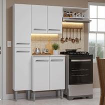 Armário de Cozinha Compacta 156cm Emilly Madesa Branco 01 Armário de Cozinha Compacta 156cm Emilly Madesa Branco 01