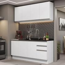 Armário de Cozinha Compacta 160cm Branco Glamy Madesa 01 Armário de Cozinha Compacta 160cm Branco Glamy Madesa 01