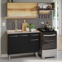 Armário De Cozinha Compacta 165cm Com Pia Rustic/preto Emilly Madesa 06 Rustic/preto Armário De Cozinha Compacta 165cm Com Pia Rustic/preto Emilly Madesa 06 Rustic/preto